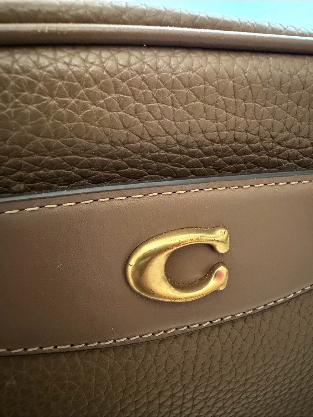 Coach Tan Pebbled Leather Crossbody Camera Bag - Picture 7 of 13